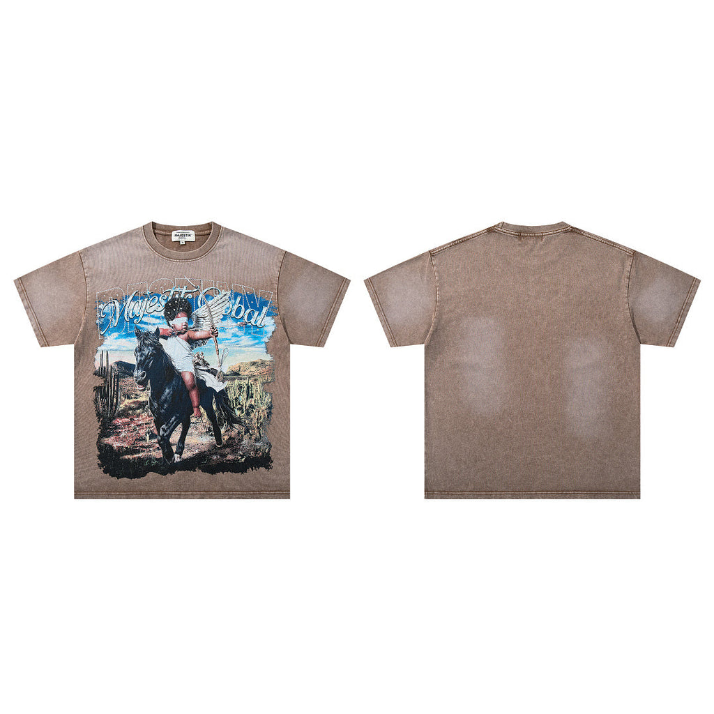 Majestik “Majestic Global” Vintage Wash Tee