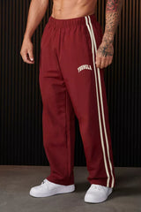 YoungLA Contrast Piping Training Track Pants – Crimson Red Edition