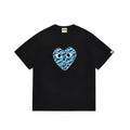 BAPE x PLAY Style Camo Heart Short-Sleeve Tee - Black/Blue
