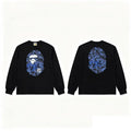 BAPE Style Big Camo Ape Head Long-Sleeve Tee - Black/Blue