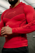 YOUNGLA- Red Fitted Long Sleeve Performance Shirt