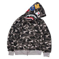 BAPE  Fall Winter Shark Grey Camo WGM Full‑Zip Hoodie