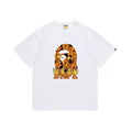 BAPE Style Flame & Logo Ape Head Short-Sleeve Tee - White