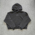YOUNGLA- Washed Black Gothic Graphic Pullover Hoodie