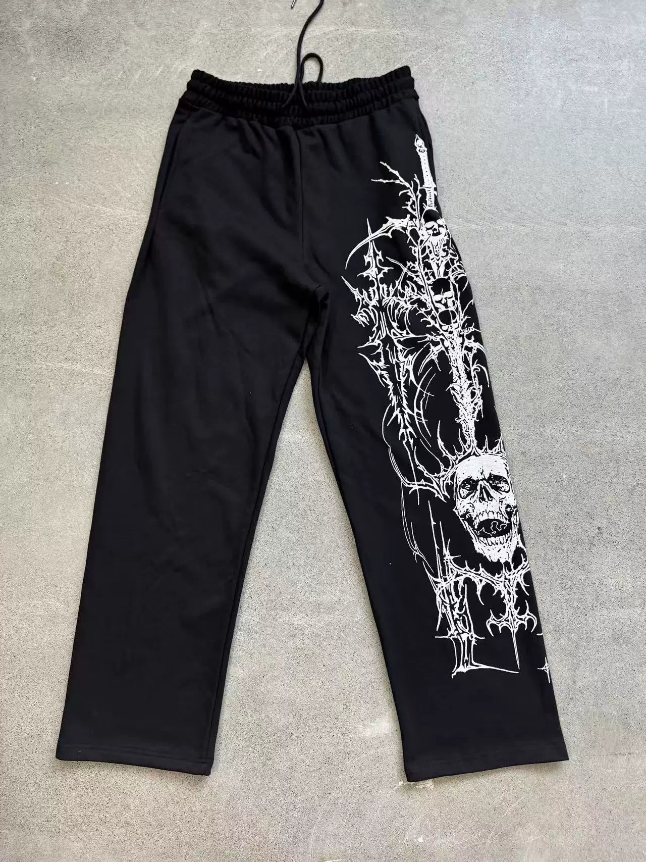 YoungLA Casual Training Sweatpants – Gothic Solid Black Edition