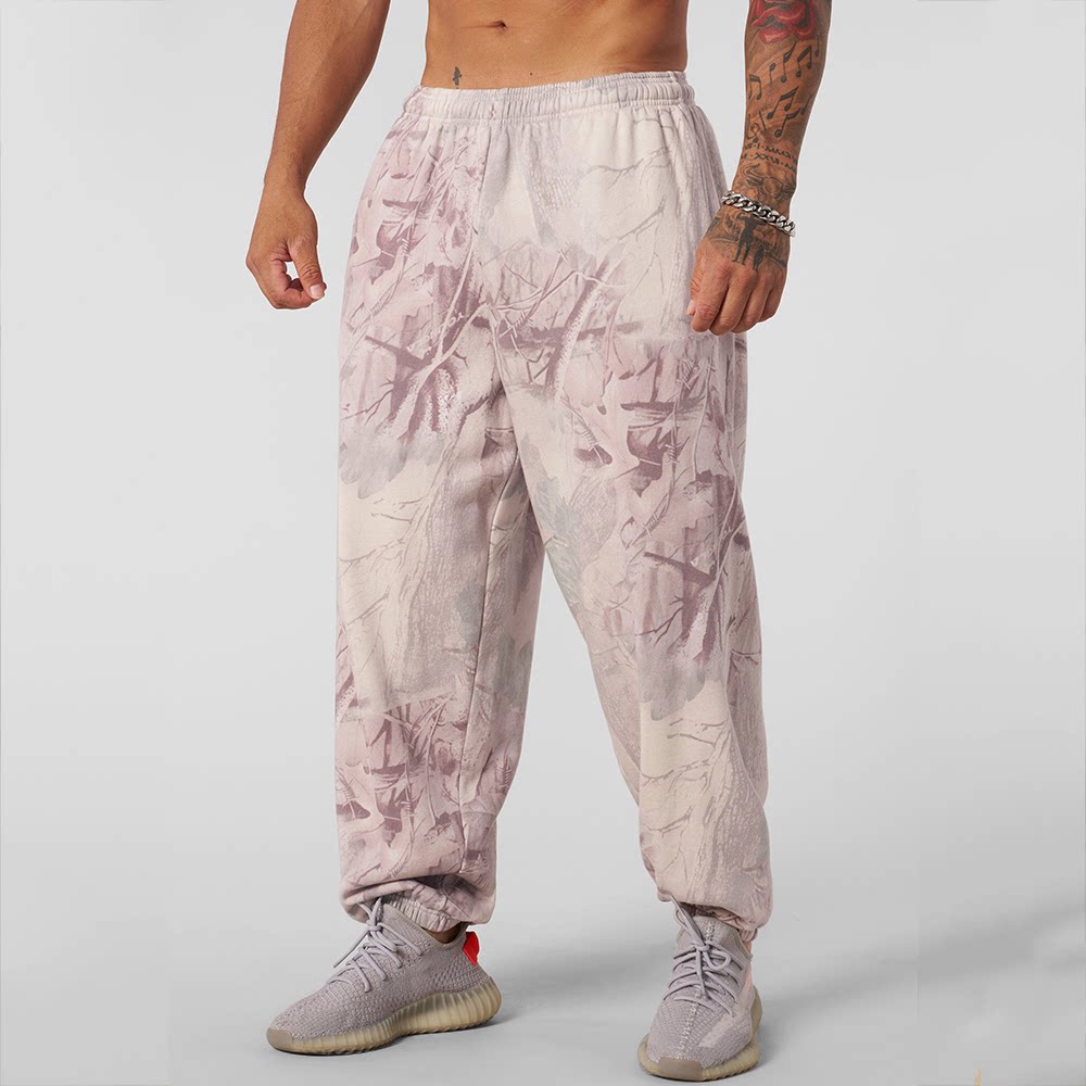 YOUNGLA Men's RealTree Camo Baggy Cuffed Joggers