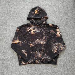 YOUNGLA- Dark Tree Camo Graphic Pullover Hoodie