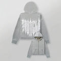 YOUNGLA- Grey Gothic Back Graphic Full-Zip Hoodie