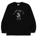 BAPE Style Arch Logo Monochrome Camo Ape Head Long-Sleeve Tee - Black