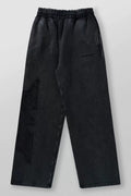 YOUNGLA Men's Acid Wash Gothic Cut-Out Appliqué Wide Leg Sweatpants