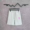 Chrome Hearts Light Gray & Pink Cross Logo Sweatshorts