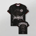 YoungLA Heavyweight Oversized Soccer Jersey – Germany Black / Metallic Eagle & Skull