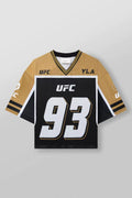 YoungLA x UFC Oversized V-Neck Mesh Jersey – Gold / Black "93" Graphic